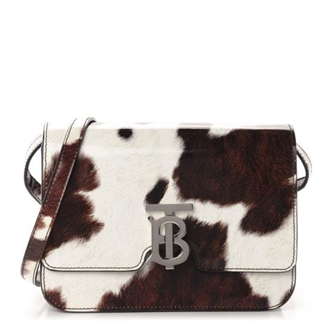 burberry cow print bag|BURBERRY Patent Calfskin Cow Print Small TB Bag.